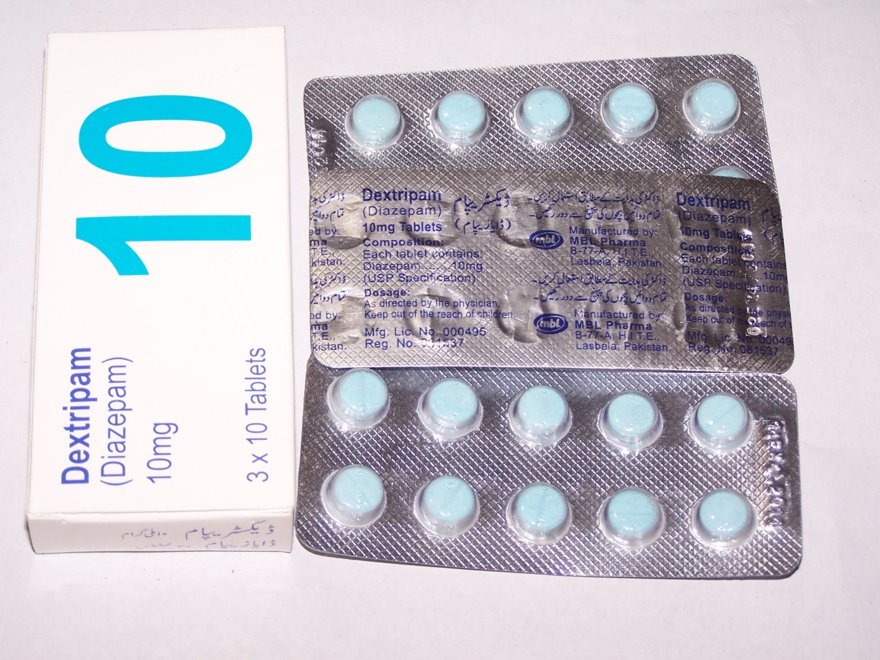 Dextripam Diazepam 10mg by MBL Pharma x 100 Strip - 24hrpharmaUSA.com